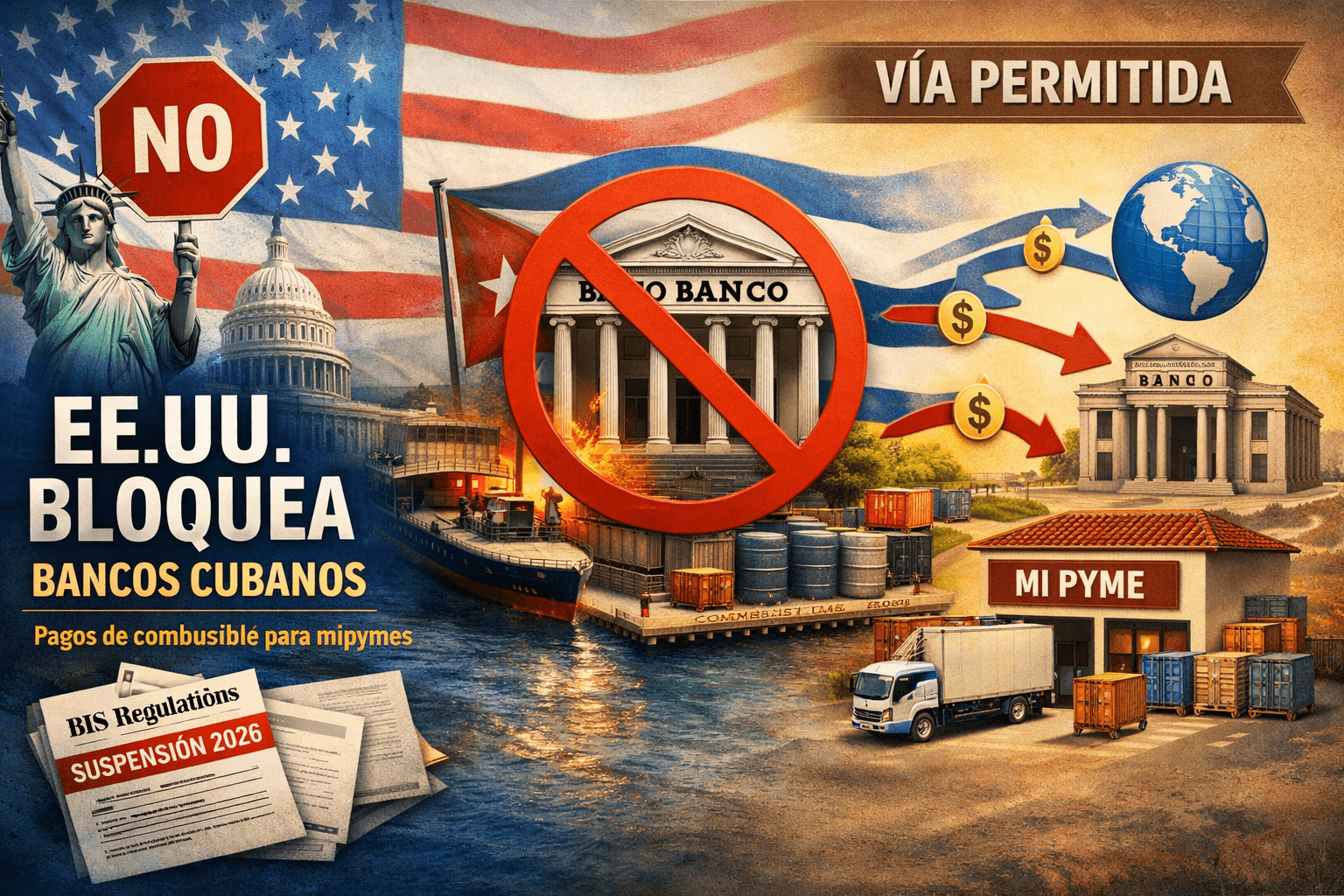 EE.UU. corta la banca estatal cubana de los pagos de combustible para mipymes