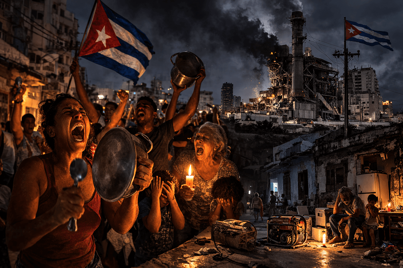 La oscuridad ya no solo apaga: convierte el apagón en protesta política en La Habana