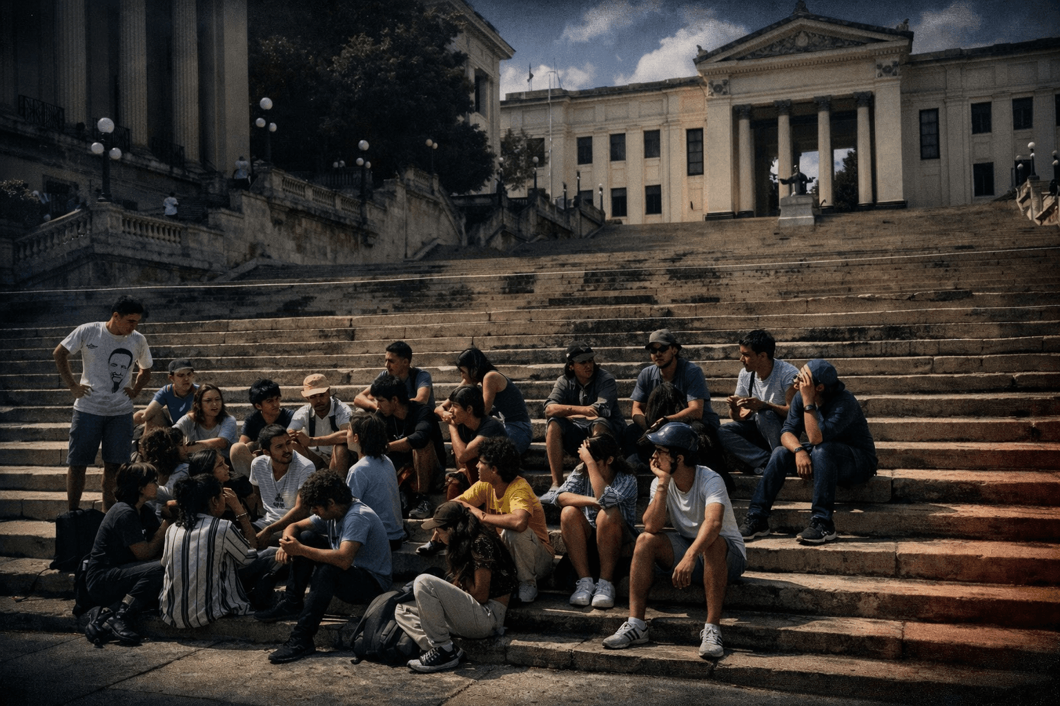 La escalinata de la Universidad de La Habana vuelve a hablar: estudiantes se plantan ante una crisis que golpea la educación
